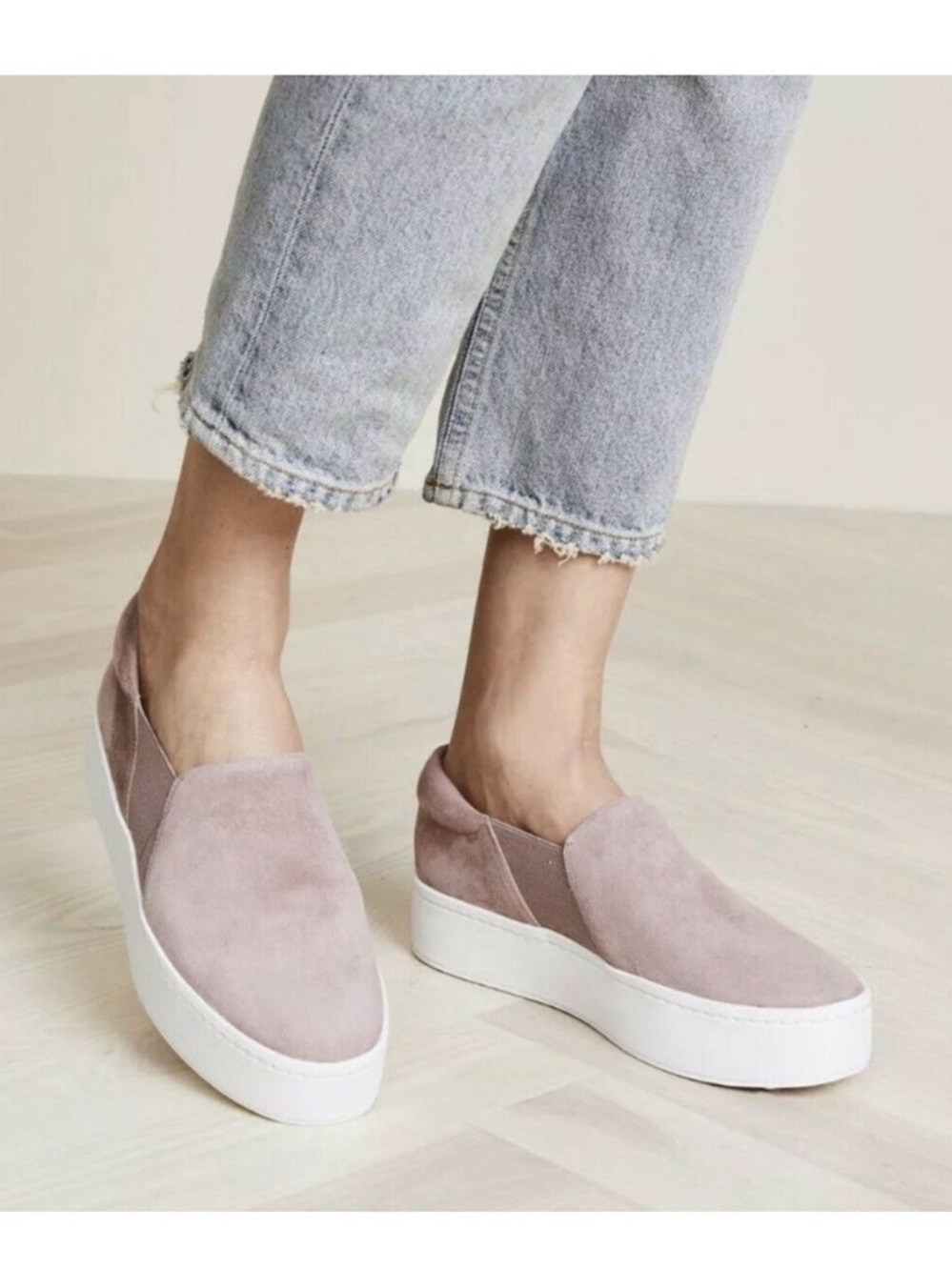 Vince Warren Platform Suede Shoes Hydrangea Pink Size 7.5‎